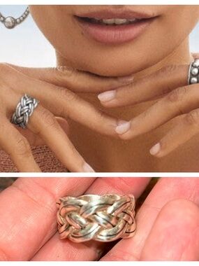 Brighton Interlok Silver Plated Celtic Knot Ring Sz 9 Jewelry